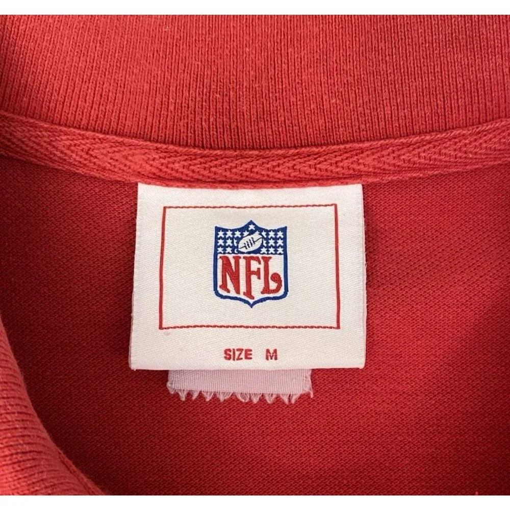 Vtg NFL Tampa Bay Buccaneers Men's Polo Shirt Short Sleeve Red Black Size Medium